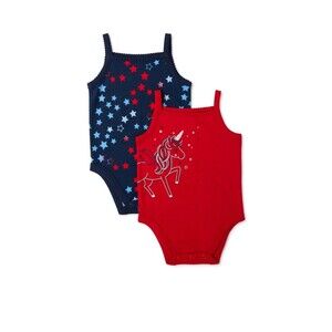 Garanimals baby girl Cami Bodysuits, 2-Pack, Size 12M